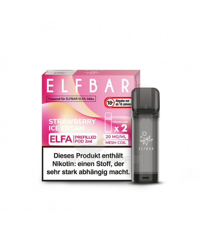 ELFBAR Pod Strawberry Ice Cream Elfa Pod 2er Pack 20 mg