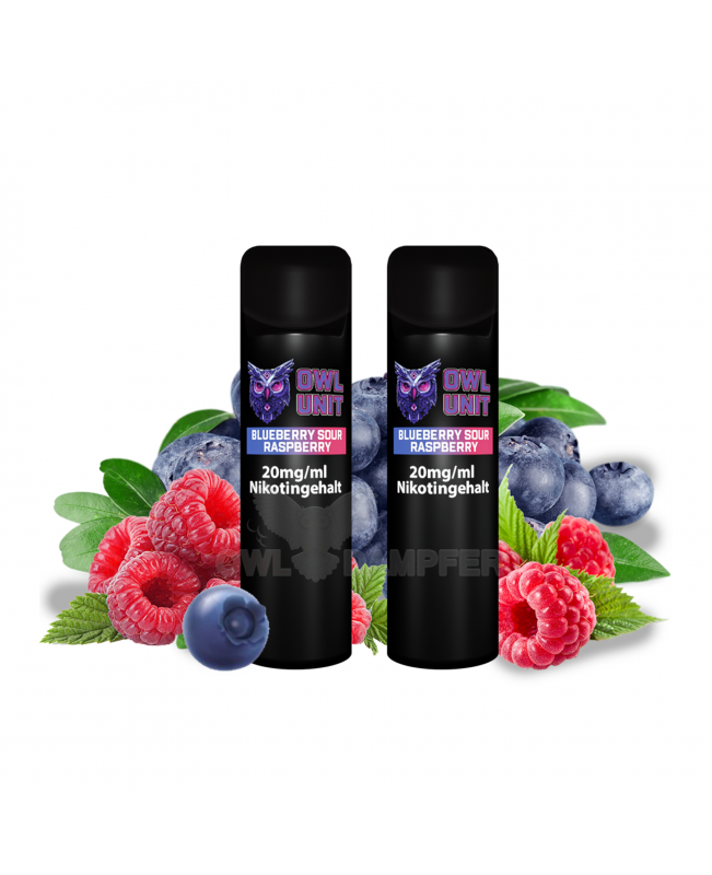 Blueberry Sour Raspberry Prefilled Pod OWL Unit 600 Puffs (2er Pack)