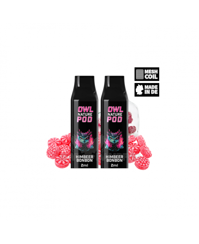 OWL Nature Pod Himbeerbonbon Nikotinsalzliquid Tank Doppelset